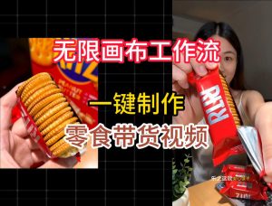 无限画布工作流一键制作零食带货视频，操作简单实操教学|淘骐网赚资源库