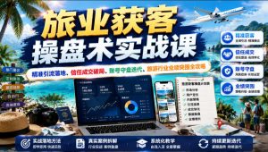 旅业获客操盘术实战课|精准引流落地、信任成交破局、账号守盘迭代、旅游行业业绩突围全攻略|淘骐网赚资源库