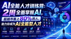 AI全能人才训练营:2周全面掌握AI,超越市面上80%的人,助力你成为AI全能型人才|淘骐网赚资源库