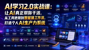 AI学习2.0实战课：让AI真正帮你干活，从工具使用到智能体工作流，打造个人AI生产力系统|淘骐网赚资源库