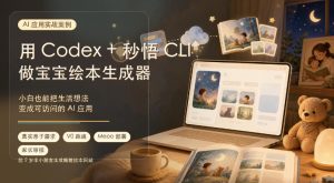 AI应用实战案例,用Codex+秒悟CLl做宝宝绘本生成器,小白也能把生活想法变成可访问的AI应用|淘骐网赚资源库