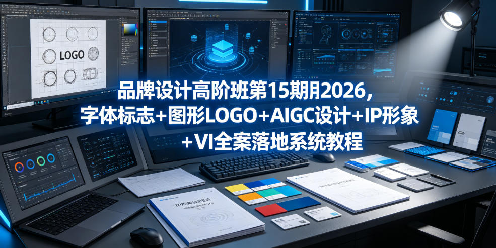 品牌设计高阶班第15期2026，字体标志＋图形LOGO＋AIGC设计＋IP形象＋VI全案落地系统教程|淘骐网赚资源库