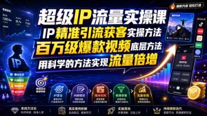 超级IP流量实操课,IP精准引流获客实操方法,百万级爆款视频底层方法,用科学的方法实现流量倍增|淘骐网赚资源库