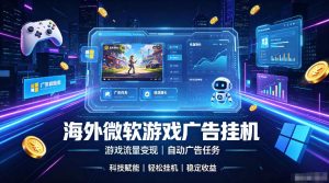 海外游戏广告自动挂G,轻资产海外副业风口,单设备稳定产出500+【揭秘】|淘骐网赚资源库