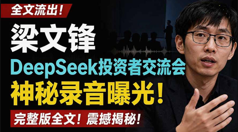 全文流出梁文锋DeepSeek投资者交流会神秘录音曝光，感兴趣的抓紧看【PDF文档】|淘骐网赚资源库