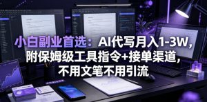 小白副业首选:AI代写月入1-3W,附保姆级工具指令+接单渠道,不用文笔不用引流【揭秘】|淘骐网赚资源库