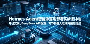 Hermes-Agent智能体落地部署实战课|本地环境安装、DeepSeek API配置、飞书机器人联动完整搭建教程|淘骐网赚资源库
