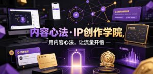 内容心法·IP创作学院,用内容心法,让流量开悟|淘骐网赚资源库