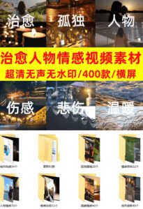 爆款短视频常用视频素材!抖音治愈伤感人物情感视频素材,400款合集,无声无水印,视频感氛围拉满|淘骐网赚资源库