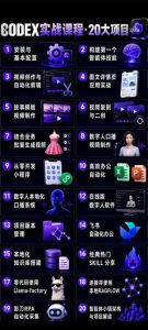 Codex智能体实战全能课|0基础从搭建技能到自动化落地,视频剪辑-办公-知识库-数字人全场景变现教程|淘骐网赚资源库