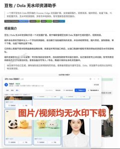 最新豆包无水印下载终于来了!支持豆包图片+视频,15秒视频配置本地账户管理及批量下载,浏览器插件|淘骐网赚资源库