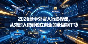 2026新手外贸入行必修课,从求职入职到独立创业的全周期干货|淘骐网赚资源库