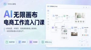 AI无限画布电商工作流入门课,从电商图片、详情页、带货视频到TK亚马逊产品上架模板实战,一套课程搞定|淘骐网赚资源库