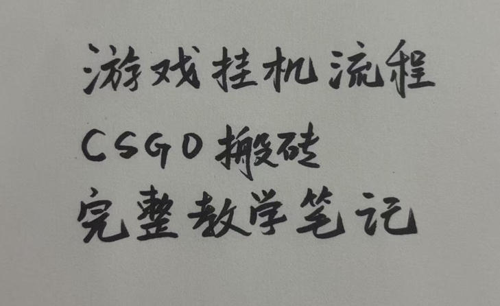 游戏挂G全流程笔记分享，CSGO游戏搬砖，小白看了当天学会见收益【揭秘】|淘骐网赚资源库