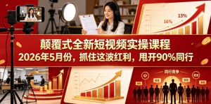 颠覆式全新短视频实操课程,抓住这波红利,甩开90%同行(更新2026年7月份)|淘骐网赚资源库