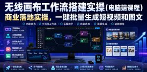 无线画布工作流搭建实操(电脑端课程),商业落地实操,一键批量生成短视频和图文|淘骐网赚资源库