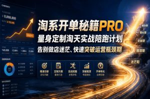 淘系开单秘籍PRO,量身定制淘天实战陪跑计划,告别做店迷茫、快速突破运营瓶颈期(更新260823)|淘骐网赚资源库