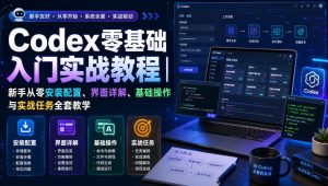 Codex零基础入门实战教程|新手从零安装配置、界面详解、基础操作与实战任务全套教学|淘骐网赚资源库