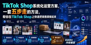 TikTok Shop系统化运营方案，一套五步走的方法，帮你在TikTok Shop上快速把销售额做起来【原创双语字幕】|淘骐网赚资源库