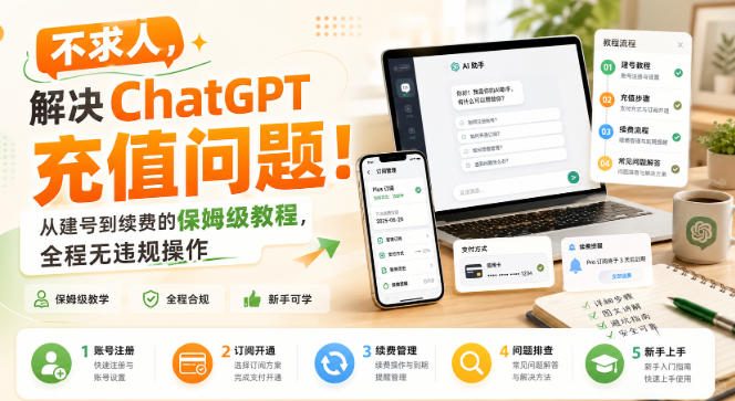 不求人，解决ChatGPT充值问题！从建号到续费的保姆级教程，全程无违规操作|淘骐网赚资源库