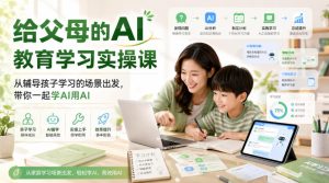 给父母的AI教育学习实操课,从辅导孩子学习的场景出发,带你一起学AI用AI|淘骐网赚资源库