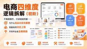 电商四维度逻辑拆解(初阶)不堆砌操作,只讲底层判断——为什么选品比投流重要、货盘如何决定上限、不同平台该走哪条路|淘骐网赚资源库