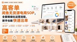 高客单闲鱼无货源电商SOP,全套精细化运营流程,新手也能快速出单|淘骐网赚资源库