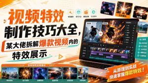 视频特效制作技巧大全,某大佬拆解爆款视频内的特效展示|淘骐网赚资源库