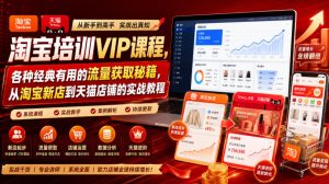 淘宝培训VIP课程,各种经典有用的流量获取秘籍,从淘宝新店到天猫店铺的实战教程(更新08月12日)|淘骐网赚资源库