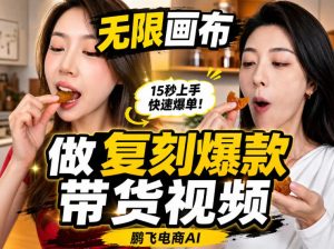 无限画布实操教程,搭一个炸裂级黑科技工作流——一键复刻爆款带货视频|淘骐网赚资源库