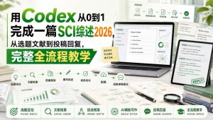 用Codex从0到1完成一篇SCI综述2026,从选题文献到投稿回复,完整全流程教学|淘骐网赚资源库