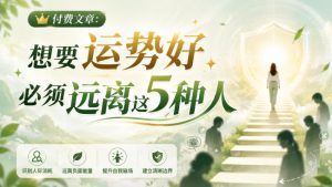 付费文章:想要运势好,必须远离这5种人|淘骐网赚资源库