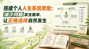 付费文章:搭建个人人生系统思维:减少问题发生概率,让正确选择自然发生|淘骐网赚资源库