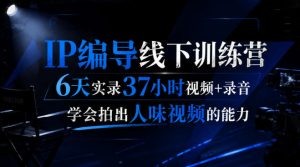 后浪·IP编导线下训练营,6天实录37小时视频+录音,学会拍出人味视频的能力|淘骐网赚资源库