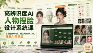 高辨识度AI人物捏脸设计系统课,从模型默认脸,到主动设计人物,摆脱AI同质脸|淘骐网赚资源库