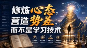 付费文章:修炼心态,营造势差,而不是学习技术|淘骐网赚资源库