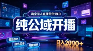 淘宝无人直播带货，公域+私域实时更新迭代玩法，稳定开播变现做，可矩阵【揭秘】|淘骐网赚资源库
