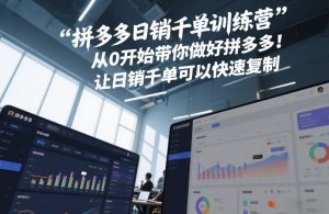 拼多多日销千单训练营,从0开始带你做好拼多多,让日销千单可以快速复制(更新26年8月)|淘骐网赚资源库