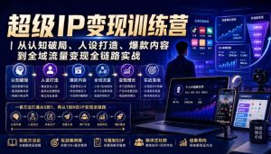超级IP变现训练营|从认知破局、人设打造、爆款内容到全域流量变现全链路实战|淘骐网赚资源库