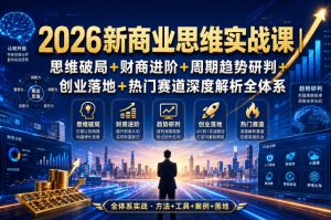 2026新商业思维实战课|思维破局+财商进阶+周期趋势研判+创业落地+热门赛道深度解析全体系|淘骐网赚资源库