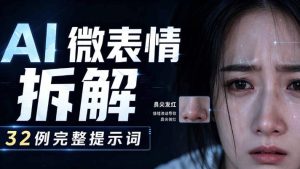 AI微表情拆解提示词合集，精准调控AI角色表情，可直接复用，0基础也能调出影视级表情变化|淘骐网赚资源库