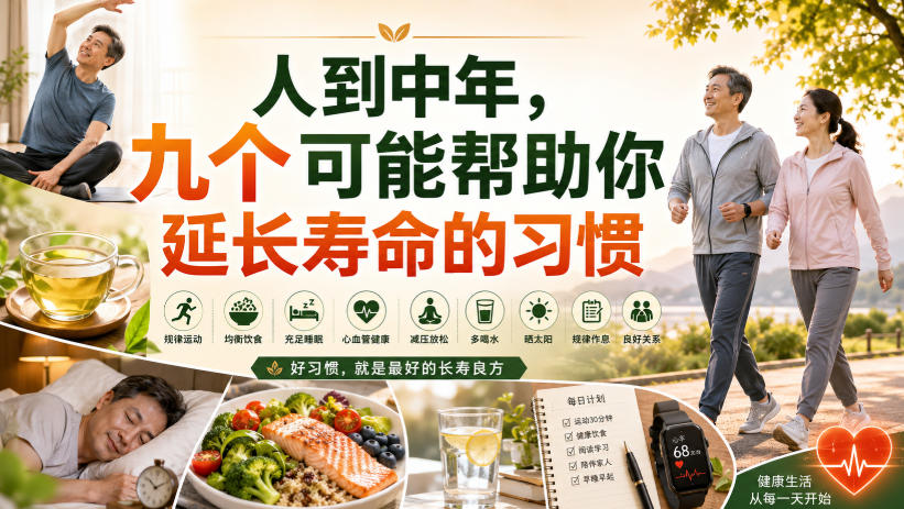 付费文章：人到中年，九个可能帮助你延长寿命的习惯|淘骐网赚资源库
