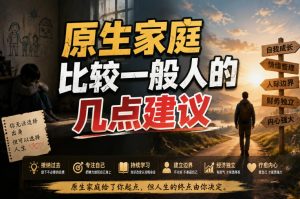 付费文章:给原生家庭比较一般人的几点建议|淘骐网赚资源库