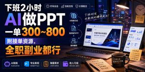 下班2小时AI做PPT，一单300~800，附接单资源，全职副业都行【揭秘】|淘骐网赚资源库