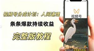 视频号新玩法之AI动漫画风励志视频,不用会画画、不用拍摄,持续化收益,详细拆解|淘骐网赚资源库
