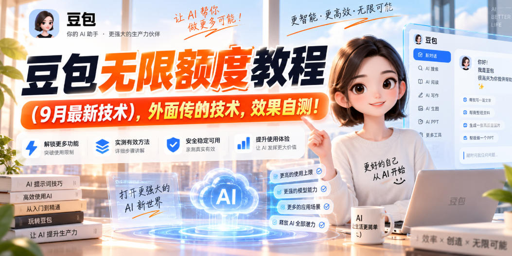 豆包无限额度教程（9月最新技术），外面传的技术，效果自测！|淘骐网赚资源库