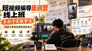 短视频编导集训营线上班,手把手实操带冻,投放才是短视频获客的核心|淘骐网赚资源库