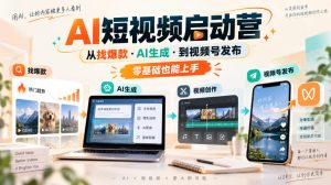AI短视频启动营,从找爆款·AI生成·到视频号发布,零基础也能上手|淘骐网赚资源库
