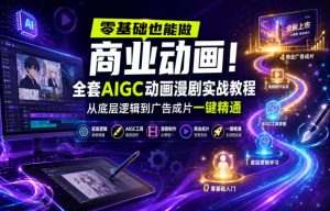 零基础也能做商业动画!全套AIGC动画漫剧实战教程,从底层逻辑到广告成片一键精通(更新0905)|淘骐网赚资源库