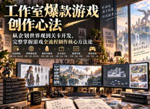 工作室爆款游戏创作心法|从企划世界观到关卡开发,完整掌握游戏全流程制作核心方法论|淘骐网赚资源库